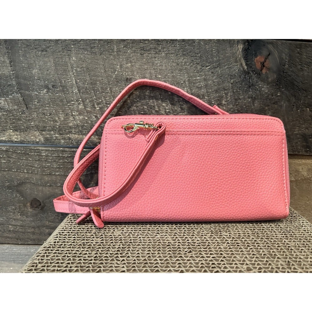 Buxton Ultimate Organizer RFID Wallet & Crossbody Bag Pink 114W06AR NEW